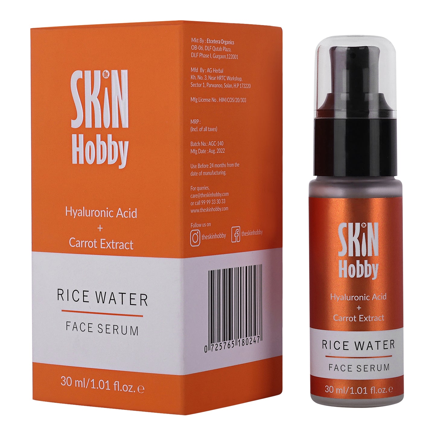 Rice Water Face Serum with Hyaluronic Acid + Carrot Extract