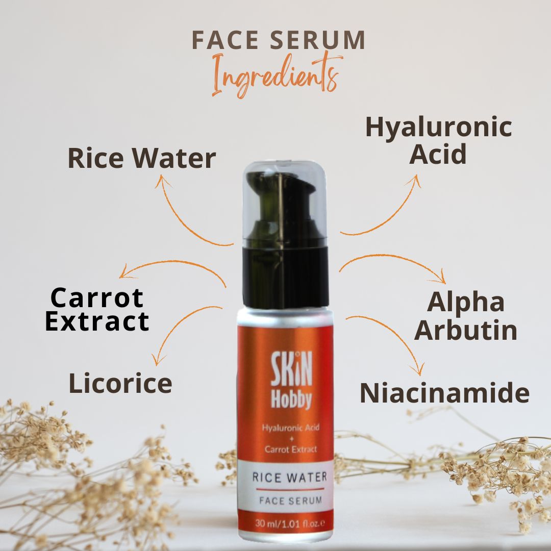 Rice Water Face Serum with Hyaluronic Acid + Carrot Extract