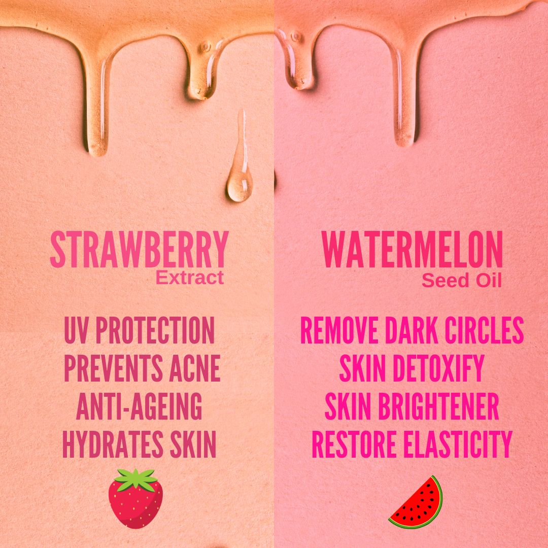 Rice Water Face Wash with Strawberry Extract + Watermelon Seed Oil + Vitamin E